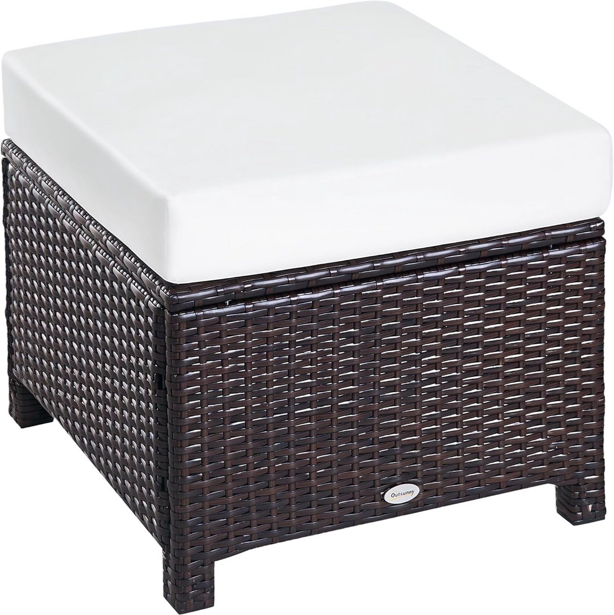 Rieten Voetsteun 50 x 50 x 35 cm voor Tuin en Terras - Bruin