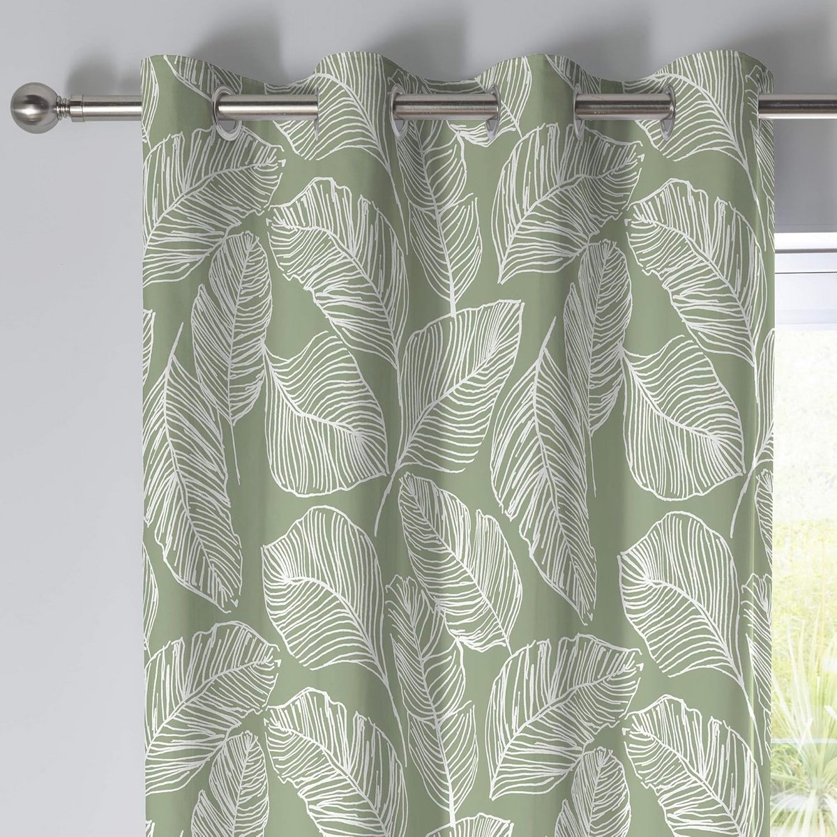 Katoenen Gordijnen met Oogjes - 100 Stuks - Groen - 117 x 137 cm