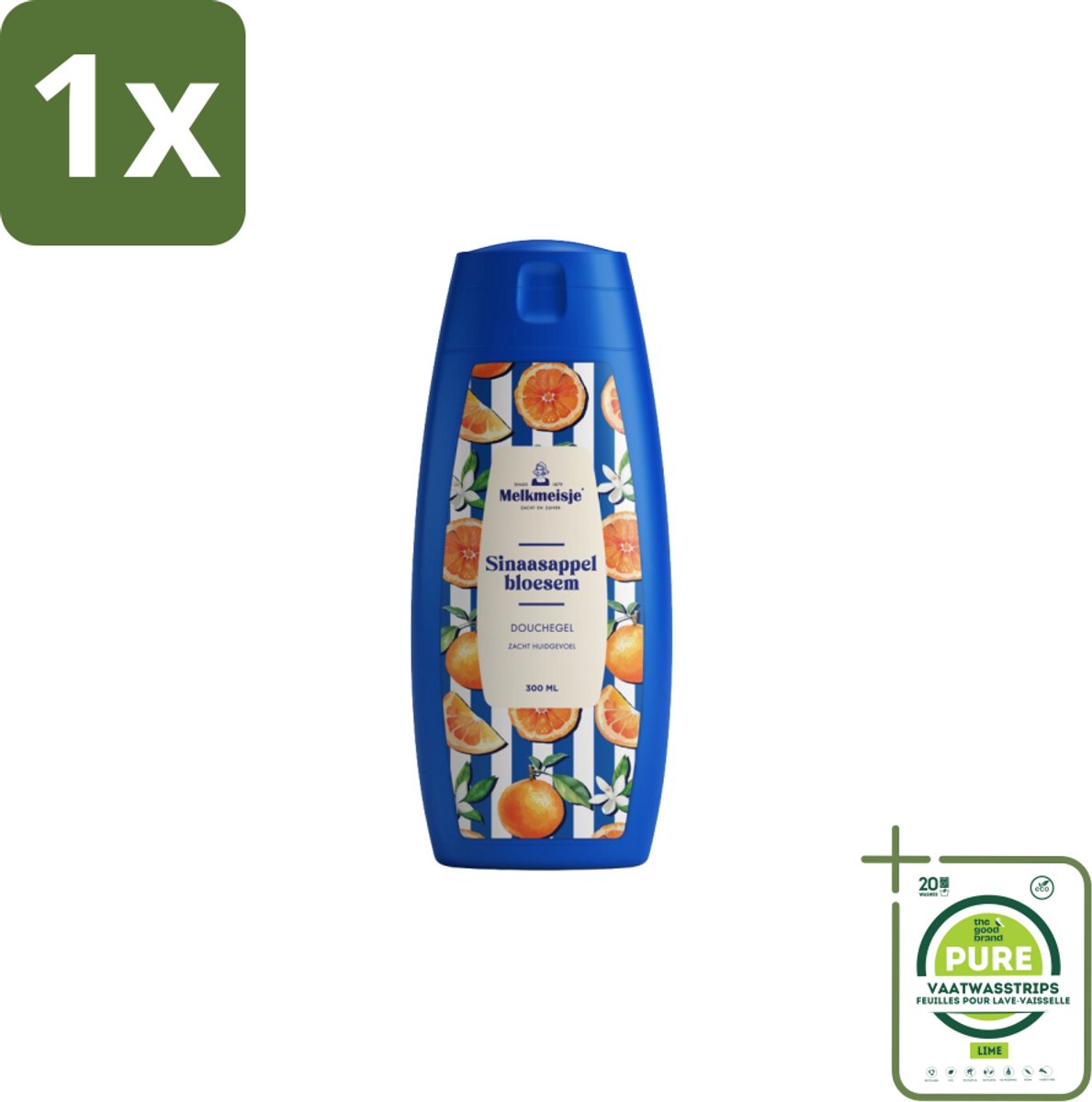1 x Melkmeisje – Douchegel – Sinaasappelbloesem – 300 ml - Douchegel Sinaasappel - Douchegel Sinaasappelbloesem - Fris Huidgevoel - Zachte Huidverzorging - PH-huidneutraal
