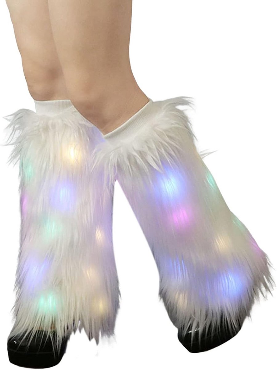 Luxe Beenwarmers met LED Licht - Pluche en Warme Acryl Beenstukken voor Dames