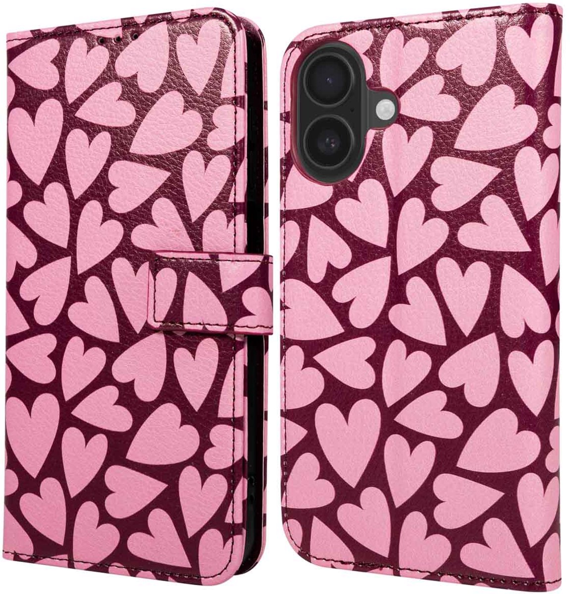 imoshion Hoesje - Geschikt voor Apple iPhone 17 - Design Bookcase smartphone - Hearty Blush