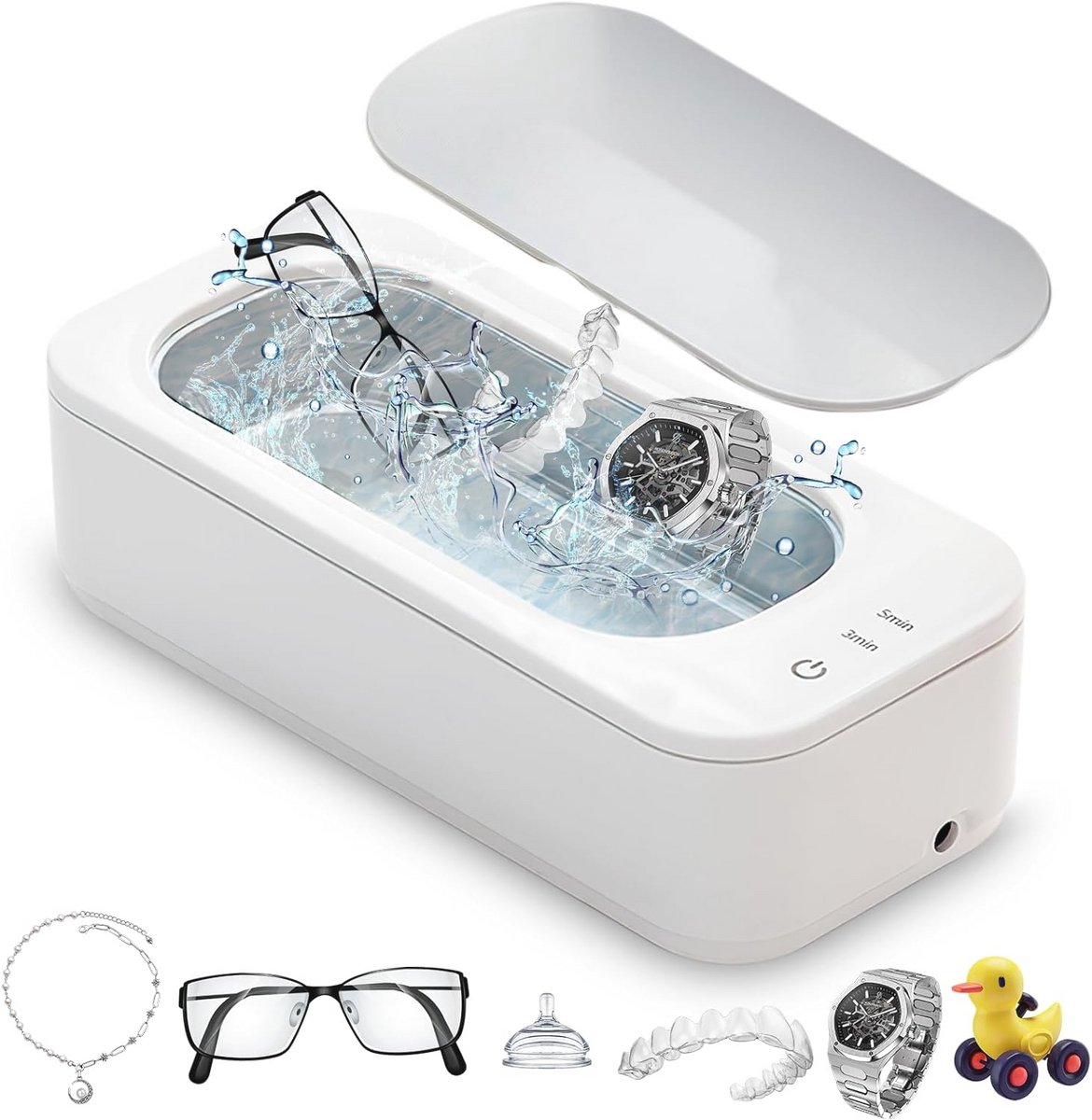 Ultrasoon reinigingsapparaat voor brillen, sieraden en meer - 47000 Hz en 350 ml