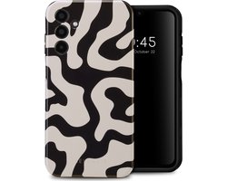 Selencia Hoesje - Geschikt voor Samsung Galaxy A15 (4G) / A15 (5G) - Backcover - Art Wave Black