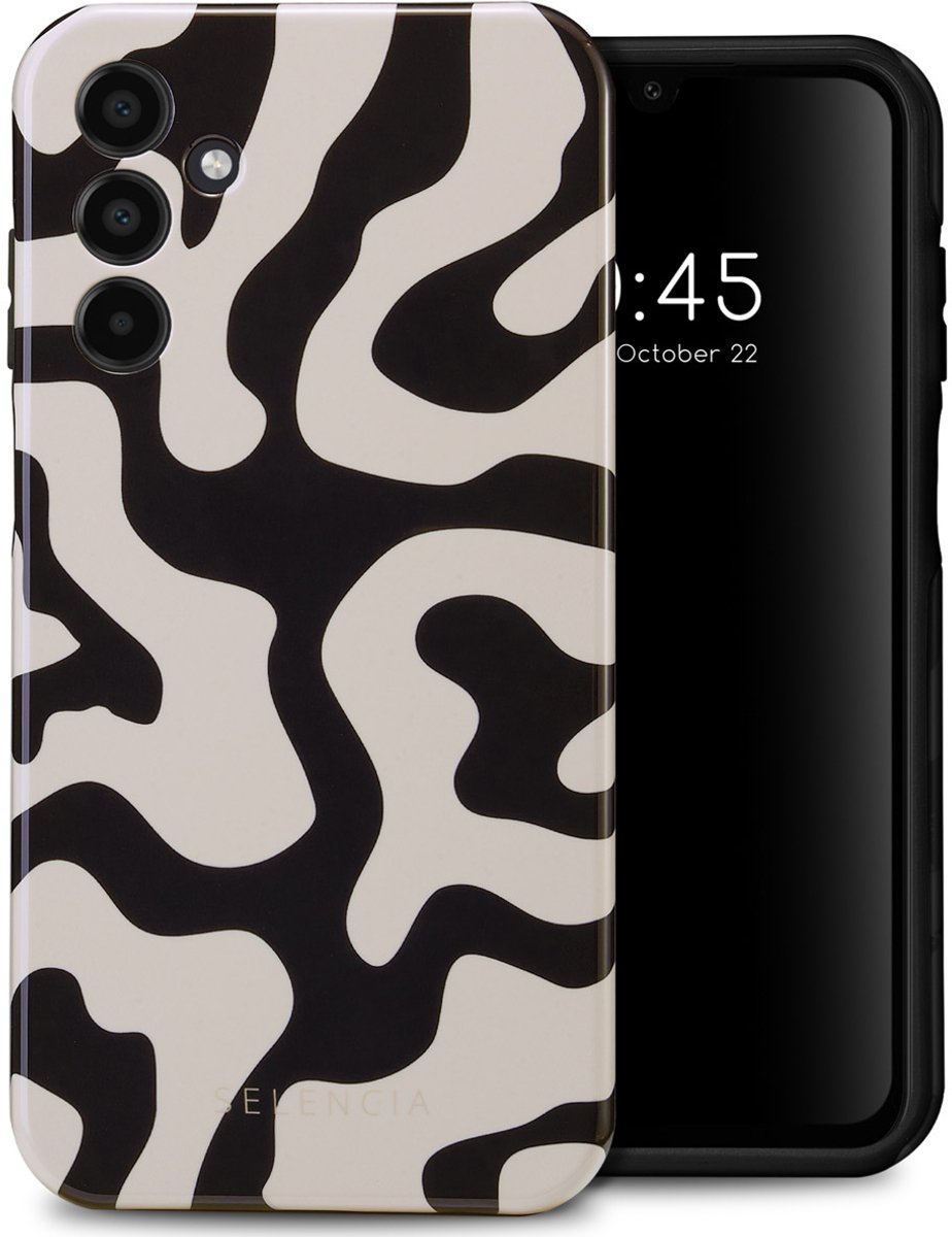Selencia Hoesje - Geschikt voor Samsung Galaxy A15 (4G) / A15 (5G) - Backcover - Art Wave Black