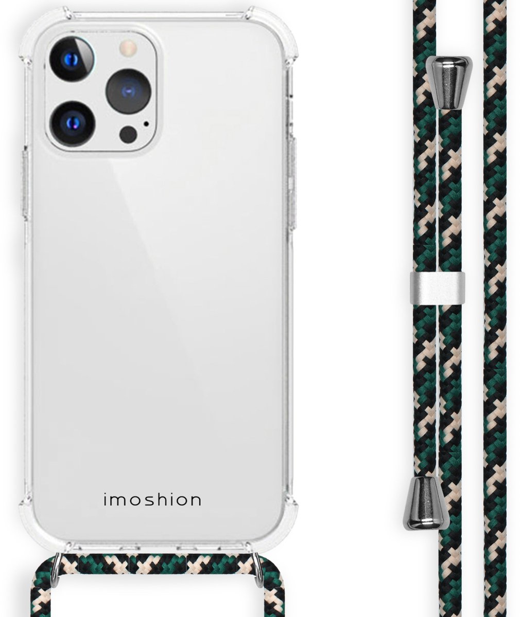 imoshion Hoesje - Geschikt voor Apple iPhone 13 Pro - Backcover met koord - Green Multi Color