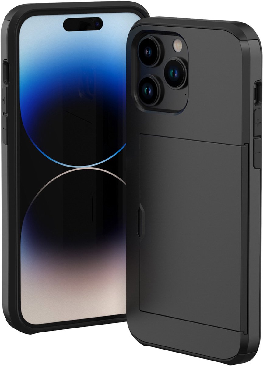 imoshion Hoesje met Pasjeshouder - Geschikt voor Apple iPhone 14 Pro - Zwart