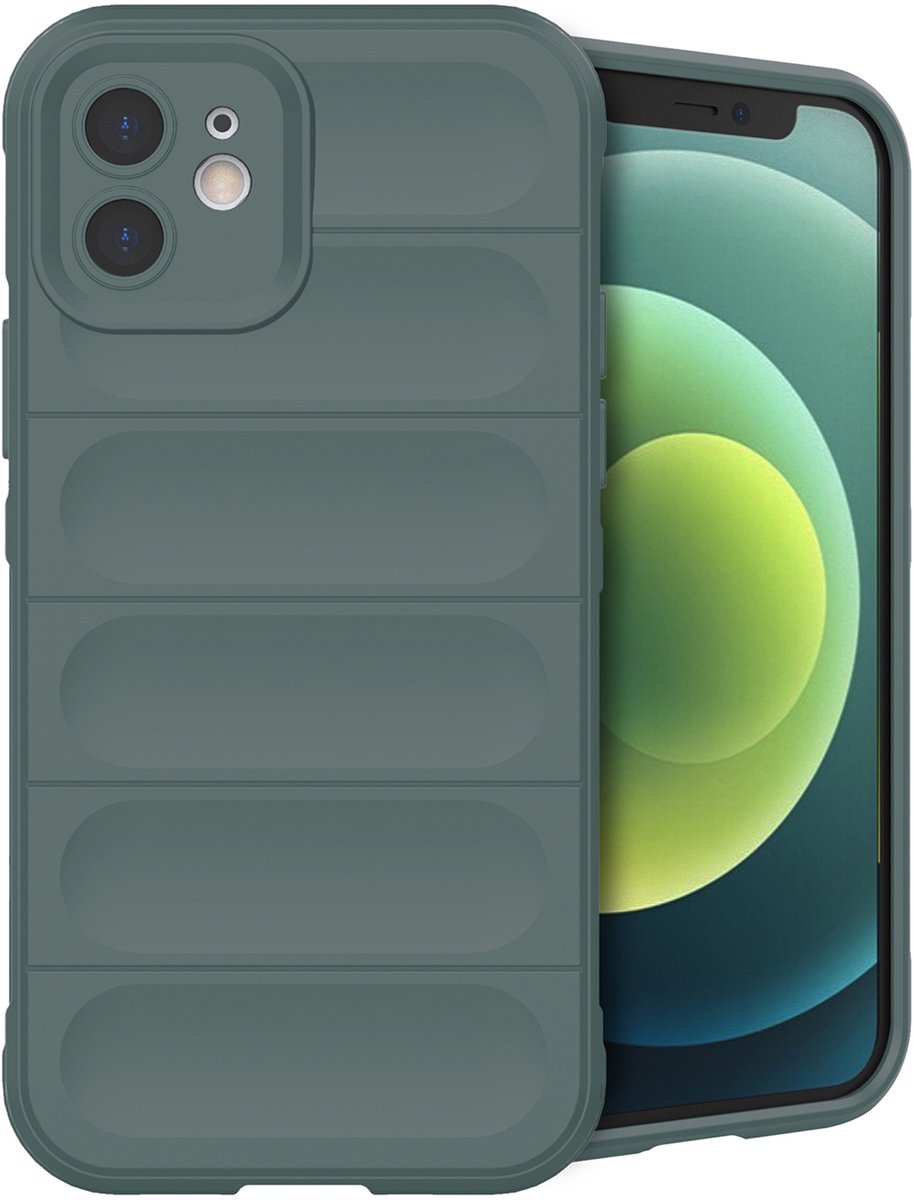 imoshion Hoesje - Geschikt voor Apple iPhone 12 - EasyGrip Backcover - Donkergroen