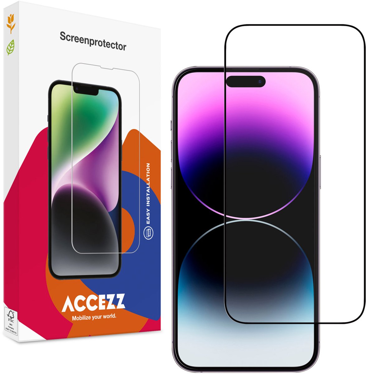 Accezz Screenprotector Geschikt voor iPhone 15 Pro Max - Accezz Gehard Glass Full Cover