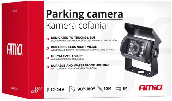 AMiO Universele Infrarood Achteruitrij Camera IR Nachtzicht met Aansluiting en Voeding (12V-24V) Zwart van AMiO — afbeelding 4