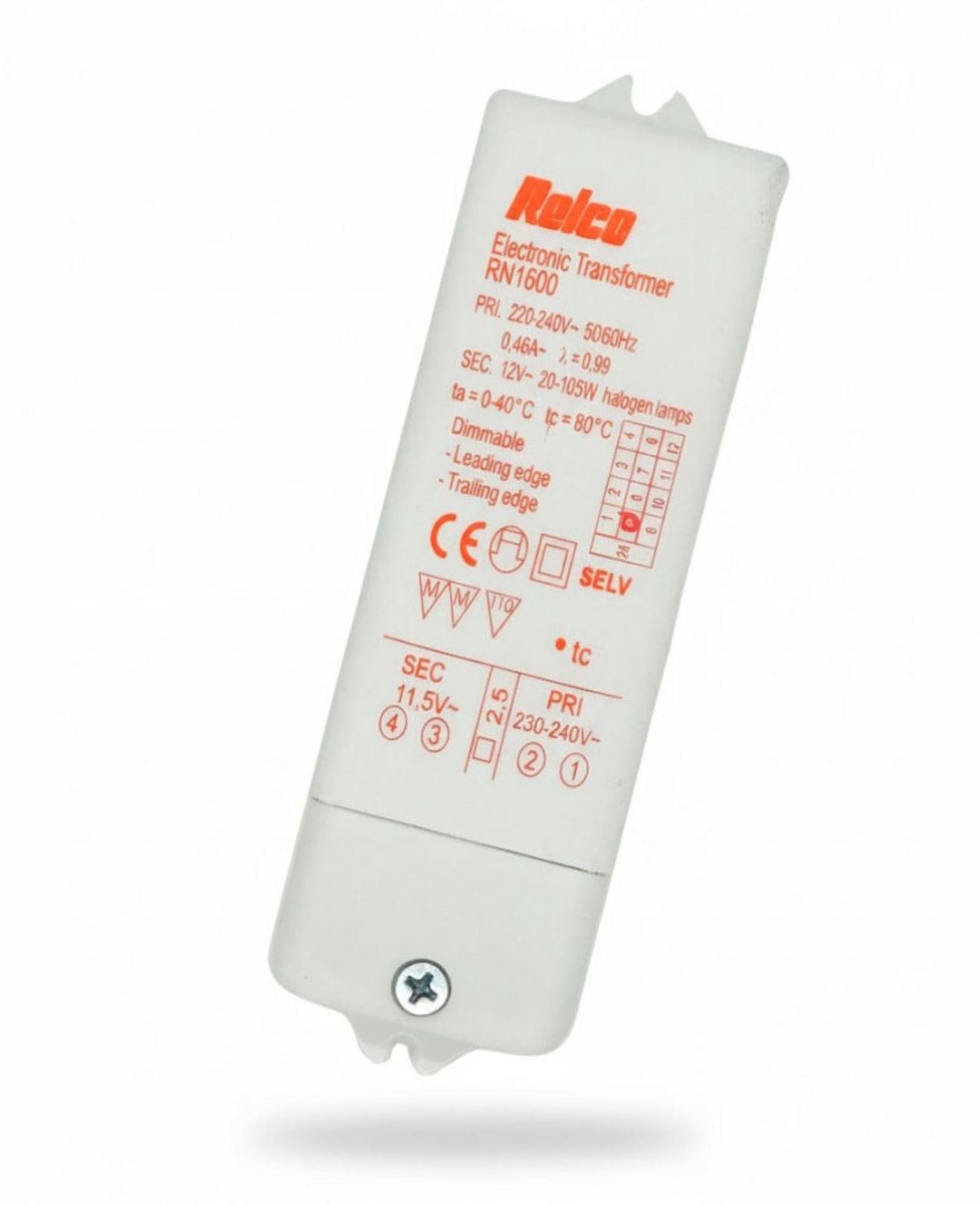 Combi transformator 230V naar 12V - Dimbare elektronische transformator 20-105W voor halogeen en LED