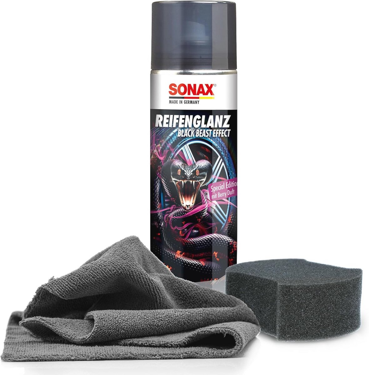Bandenverzorgingsset voor autobanden - speciale editie 500 ml met applicatorpad en microvezeldoek