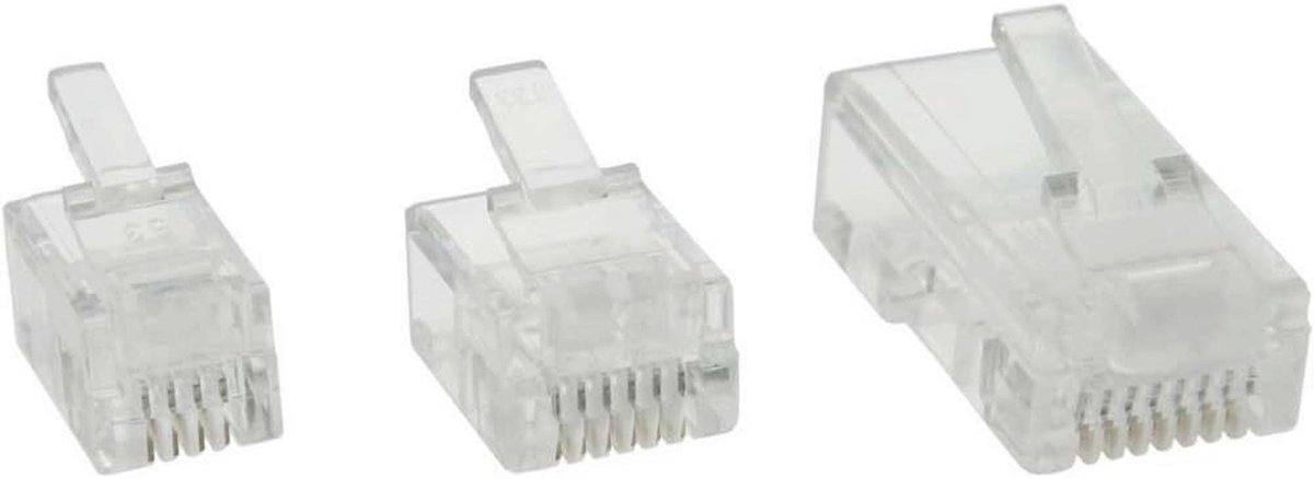 Modulaire stekker 6P4C RJ11 - 10 stuks voor platte kabel - Ideaal voor netwerkverbindingen