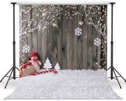 Allecta - Achtergrond Fotografie Sneeuw Houten Muur Vloer Kerst Foto Print Baby Shower Childs 10x8FT Bouwplaat