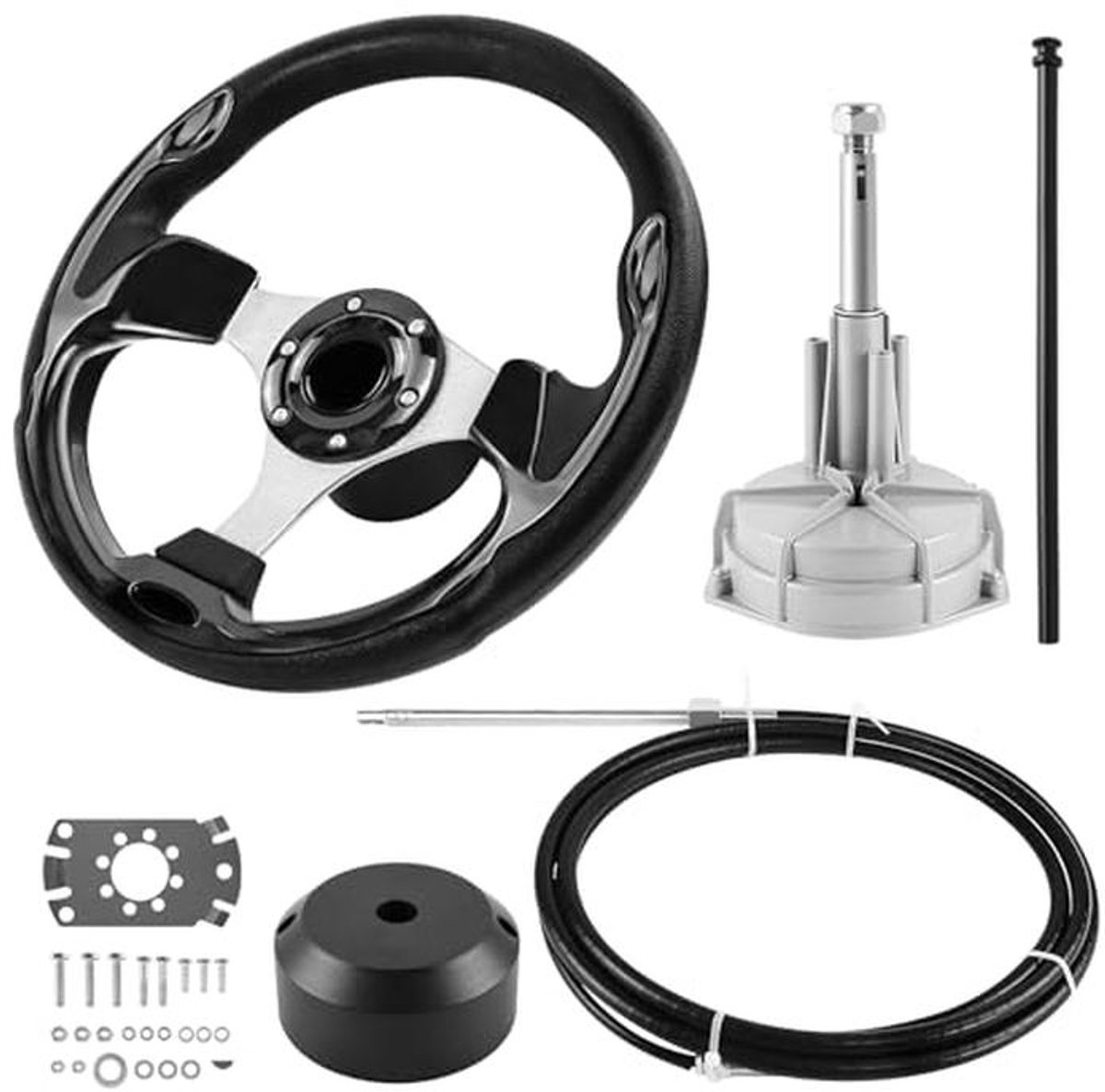 Mechanisch Roterend Stuurkit voor Buitenboordmotoren - 396,24 cm Kabelbesturingskabel voor Jachten en Vissersboten
