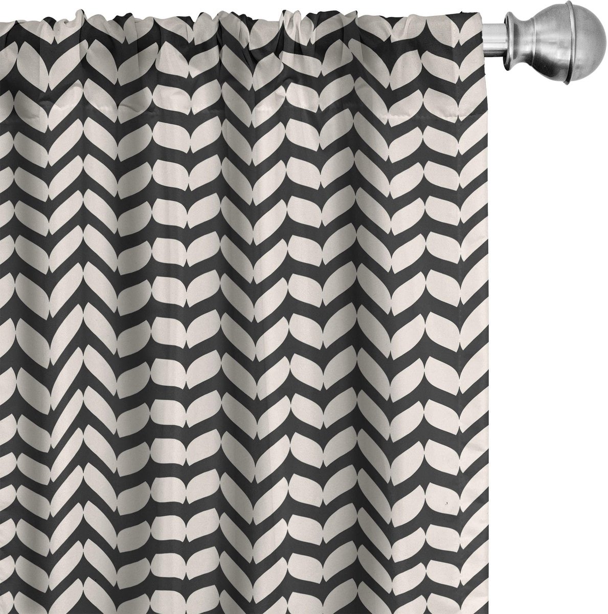 ABAKUHAUS Gordijnen – Vintage Art Deco – 2x75x175 cm – Crème en Zwart Creme