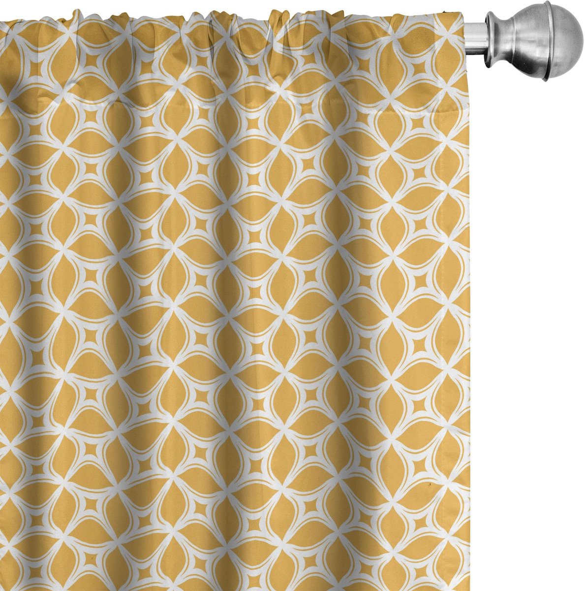ABAKUHAUS etnische gordijnset 2x75x245 – microvezel – oranje-wit