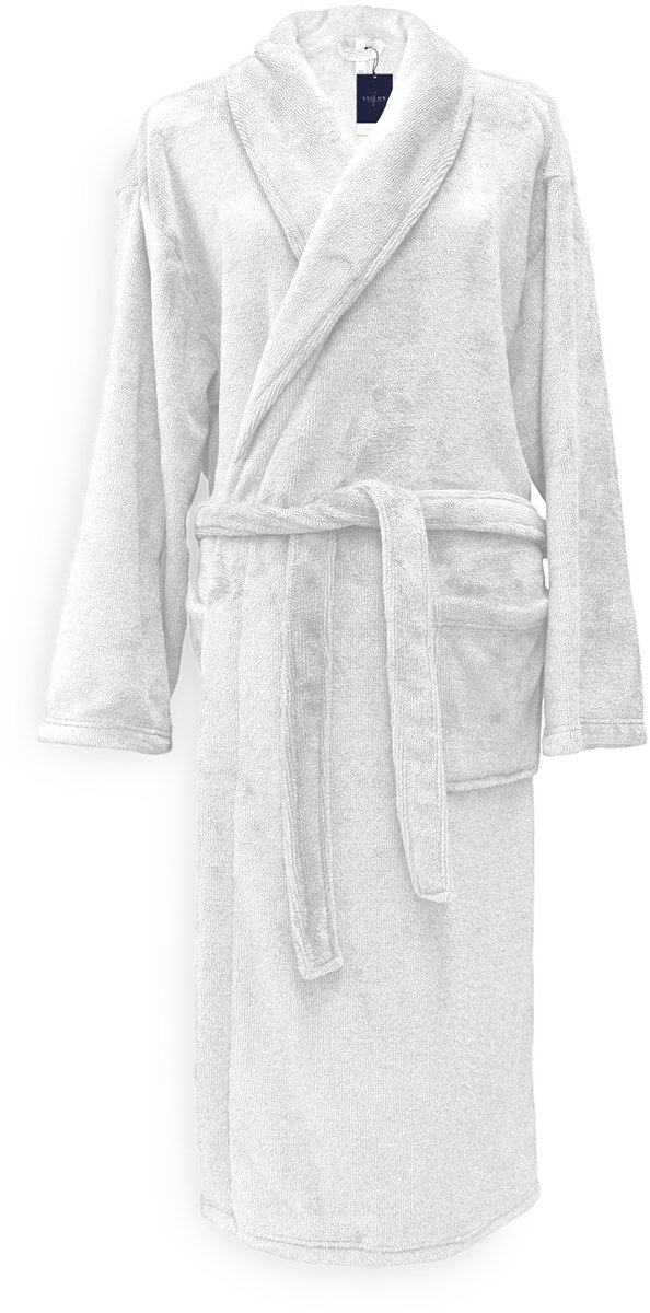 Yellow Bozzolo Badjas Lang - Maat M - White - Geschikt voor de Sauna - Kamerjas / Badjas Heren - Kamerjas / Badjas Dames