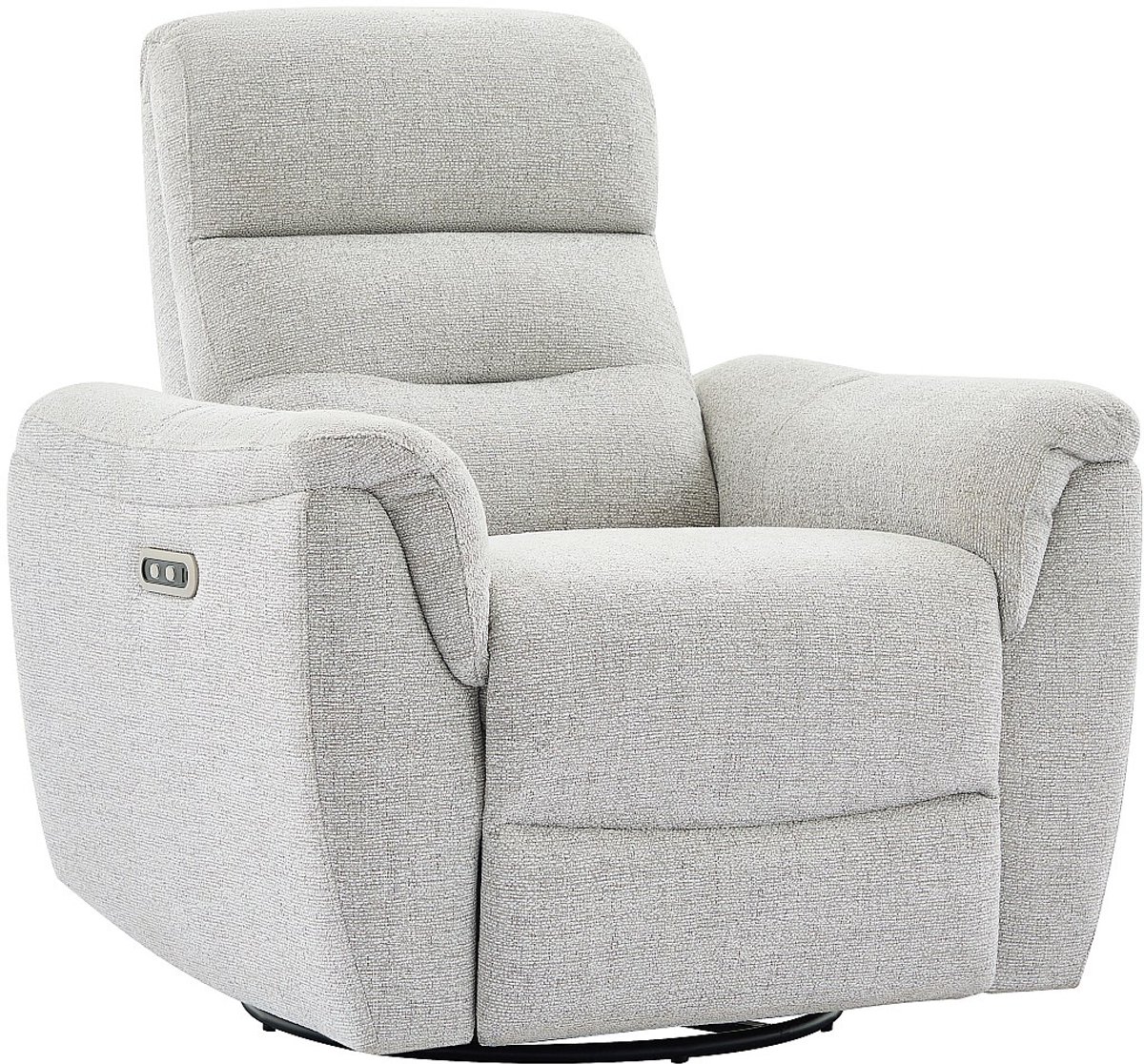 Vente-unique Elektrische relaxfauteuil in lichtgrijze gestructureerde stof - BREVIO Lichtgrijs