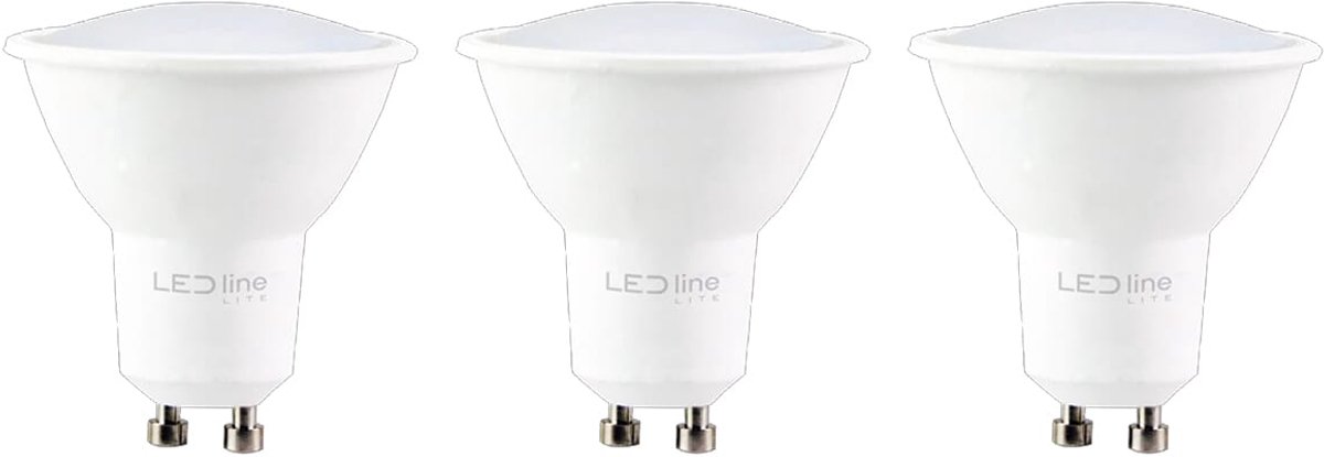 LED line LITE LED Spot GU10 - 5W (vervangt 40W) - 450lm - Ø50mm - 230V - Energiezuinig - 3 stuks