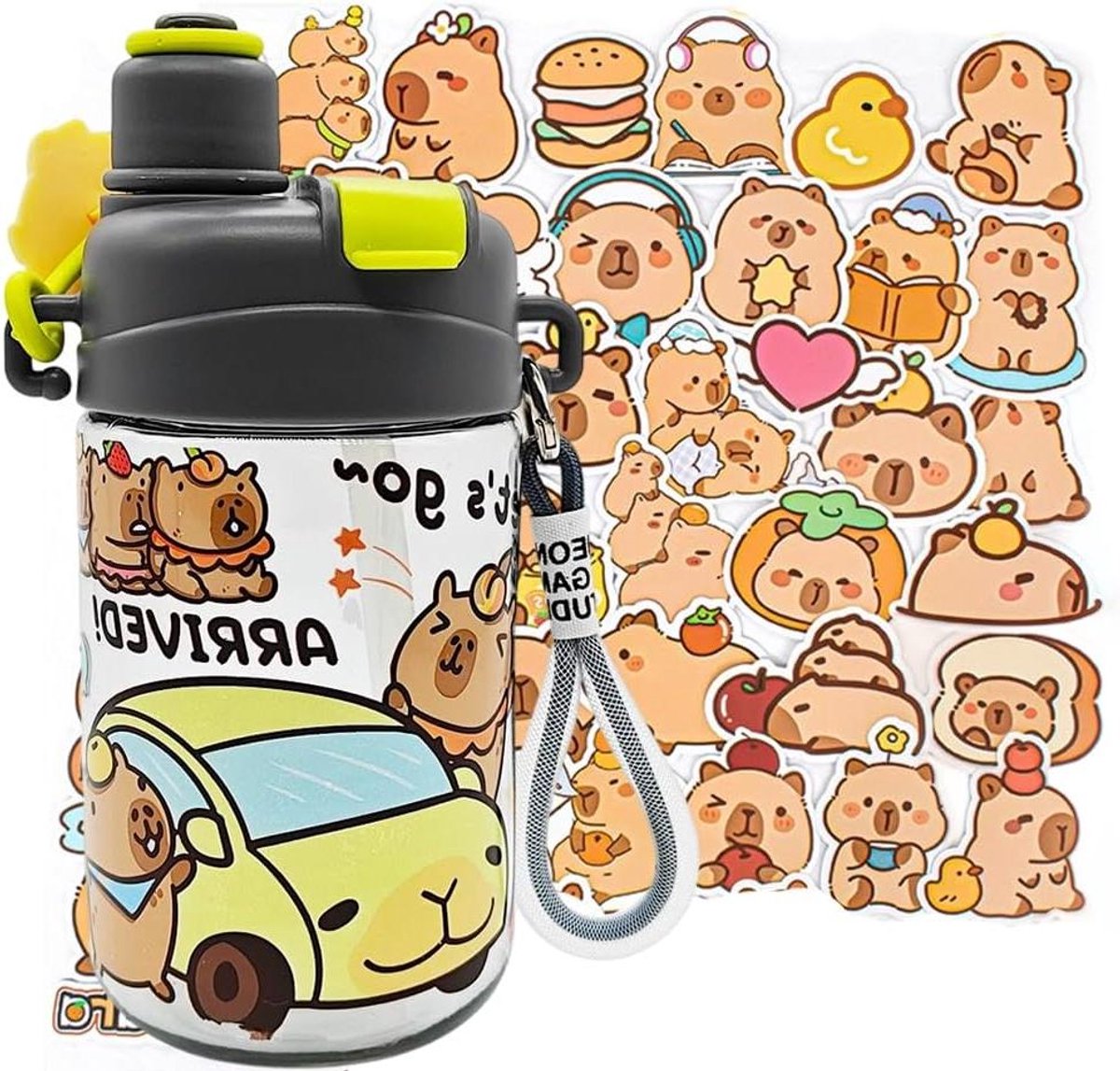 Drinkfles voor kinderen met stickers - 600 ml - ideaal voor school, sport en reizen