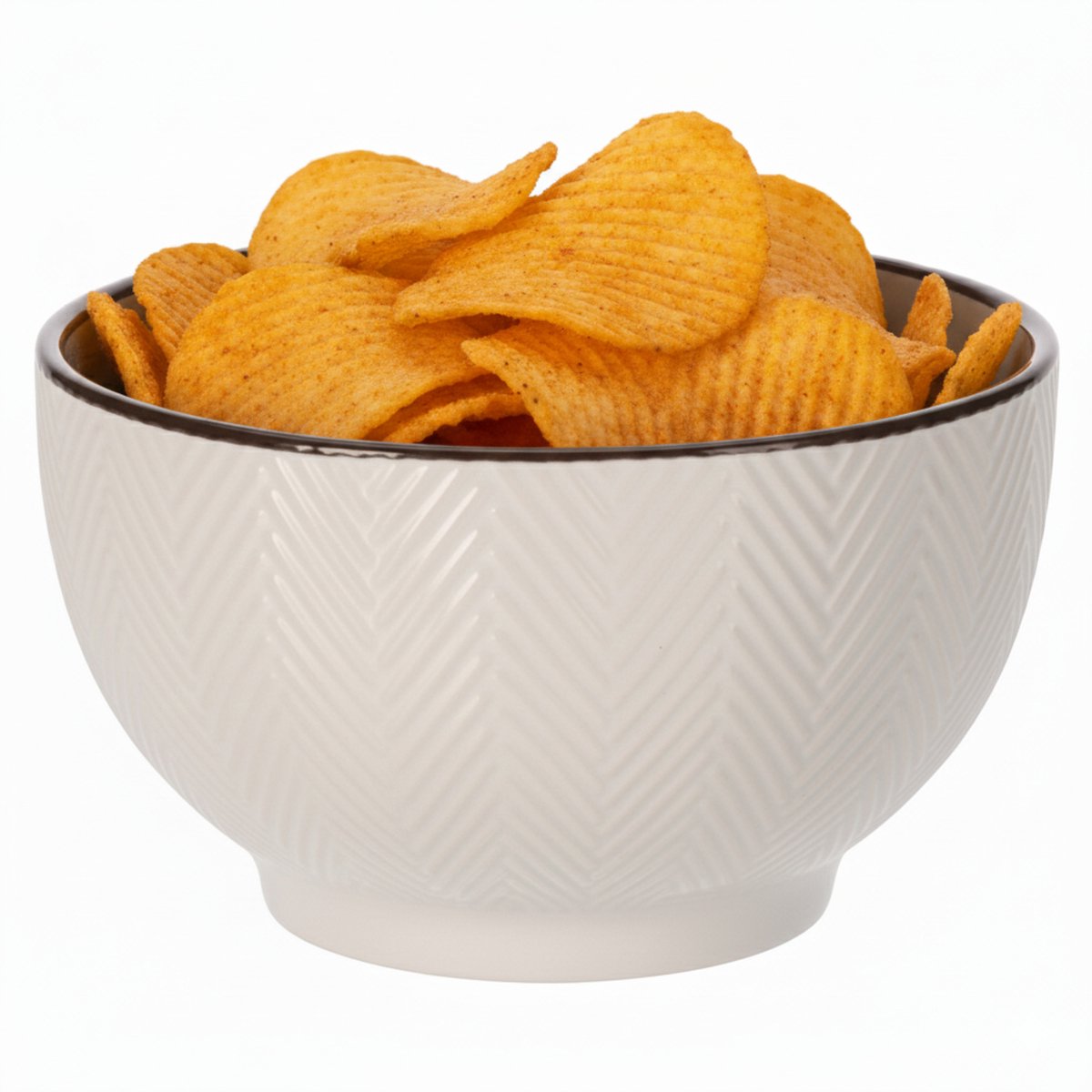 Siaki Serveer/chips schaaltje Fishbone - beige - 14 x 8 cm - keramiek - kommetjes - 680 ml