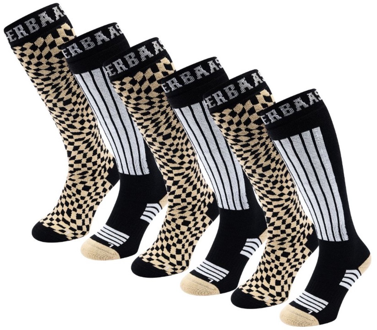 Poederbaas Skisokken 6 paar Warm Sand Beige