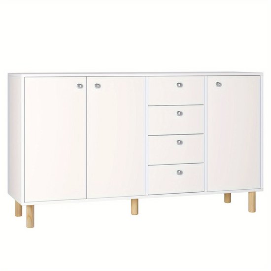 Kastje gegroefd houteffect 4 lades 80cm naturel
