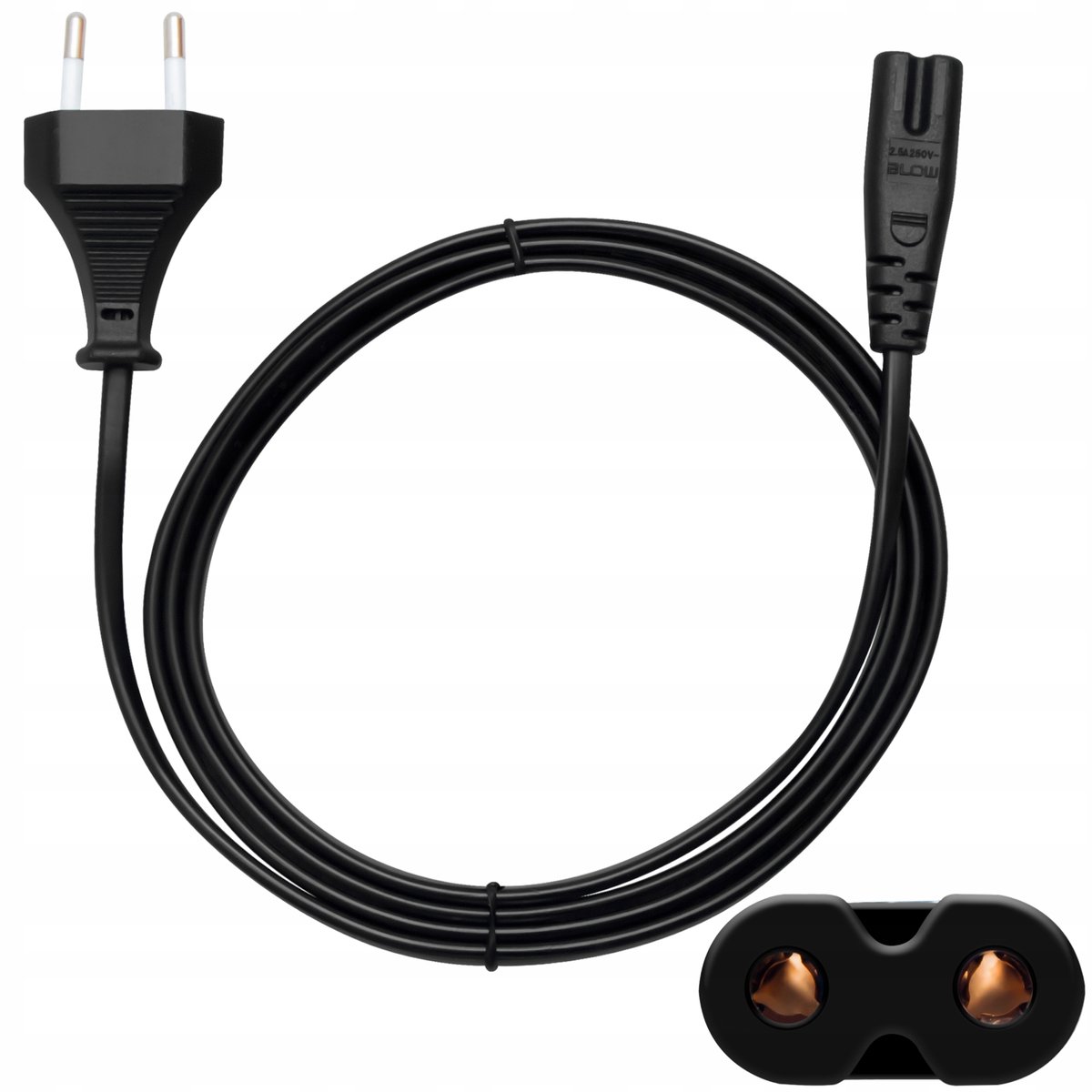 3m C7 Stroomkabel voor TV, Console, PC, Printer - Zwart