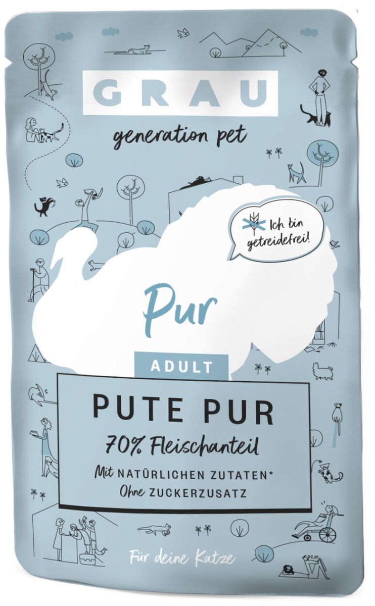 Grau Kalkoen Puur Pouch - 16 x 125 g