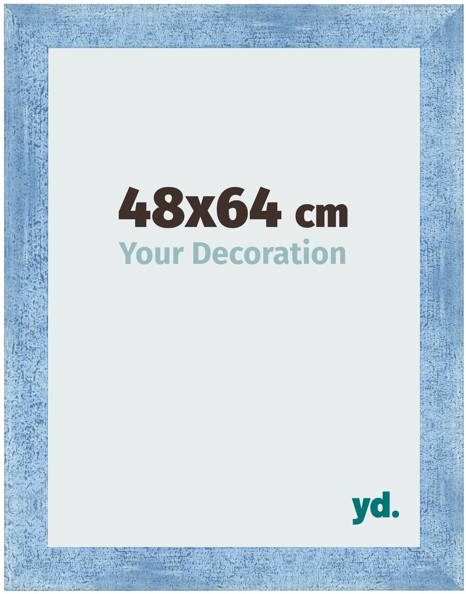 yd. Your Decoration - Fotolijst 48x64 cm - MDF - Helder Blauw Geveegd - Pisa