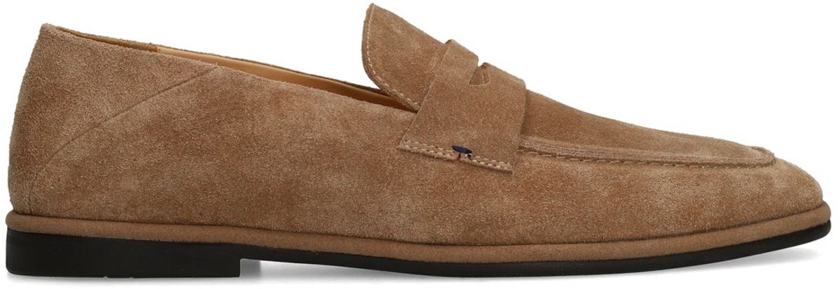 Manfield - Heren - Taupe suède loafers - Maat 45