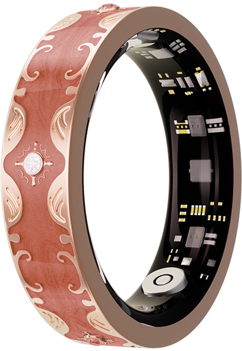 WizBay Premium Select® Bohemian Smart Ring - Coral Orange - Hartslag, Slaap en Zuurstofmeting - Activiteitstracker - Maat 8