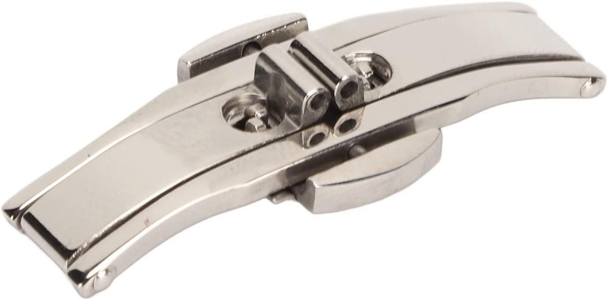 SouqOne - Horlogesluiting vervangen - Vouwsluiting - Dubbele knop - Roestvrijstaal - Armband sluiting - Horlogeband gesp - Verlengarmband - Gesp vervanging - Compatibel met - RVS armband