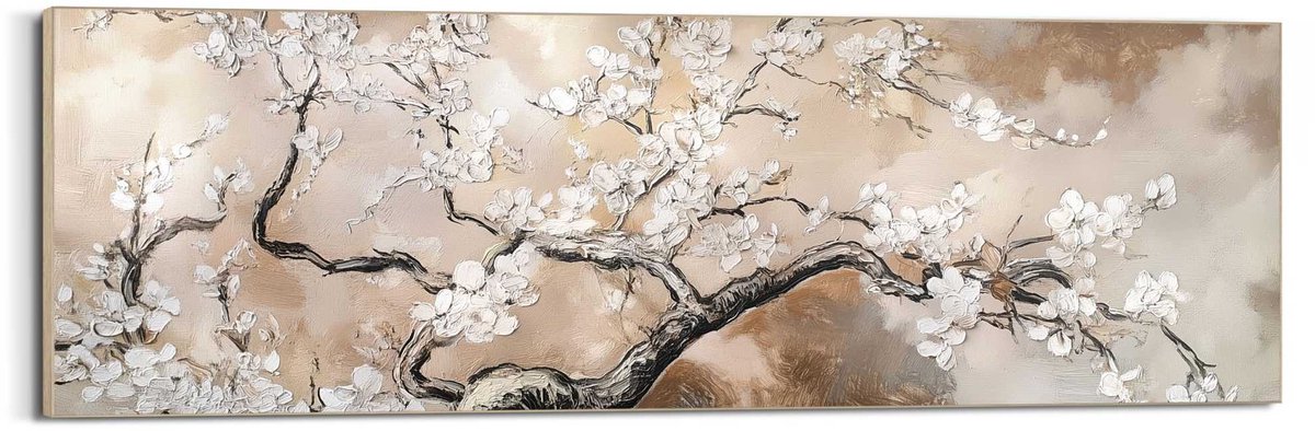 Schilderij Boom in bloei - 52 x 156 - Hout - REINDERS