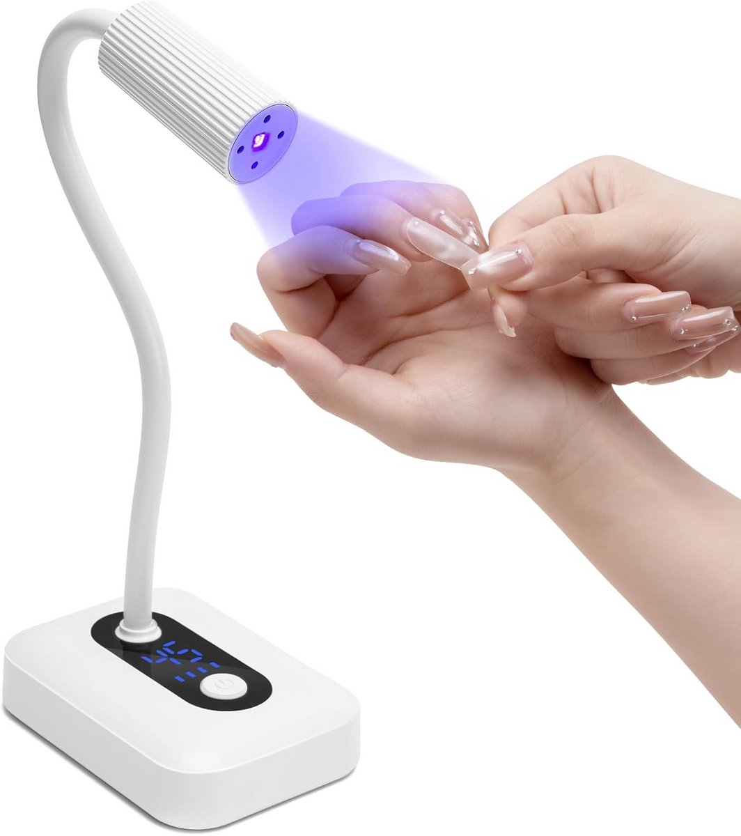 Mini UV-Nagellamp met Autosensor en 3 Timers - Draagbare Nageldroger voor Thuis en Op Reis