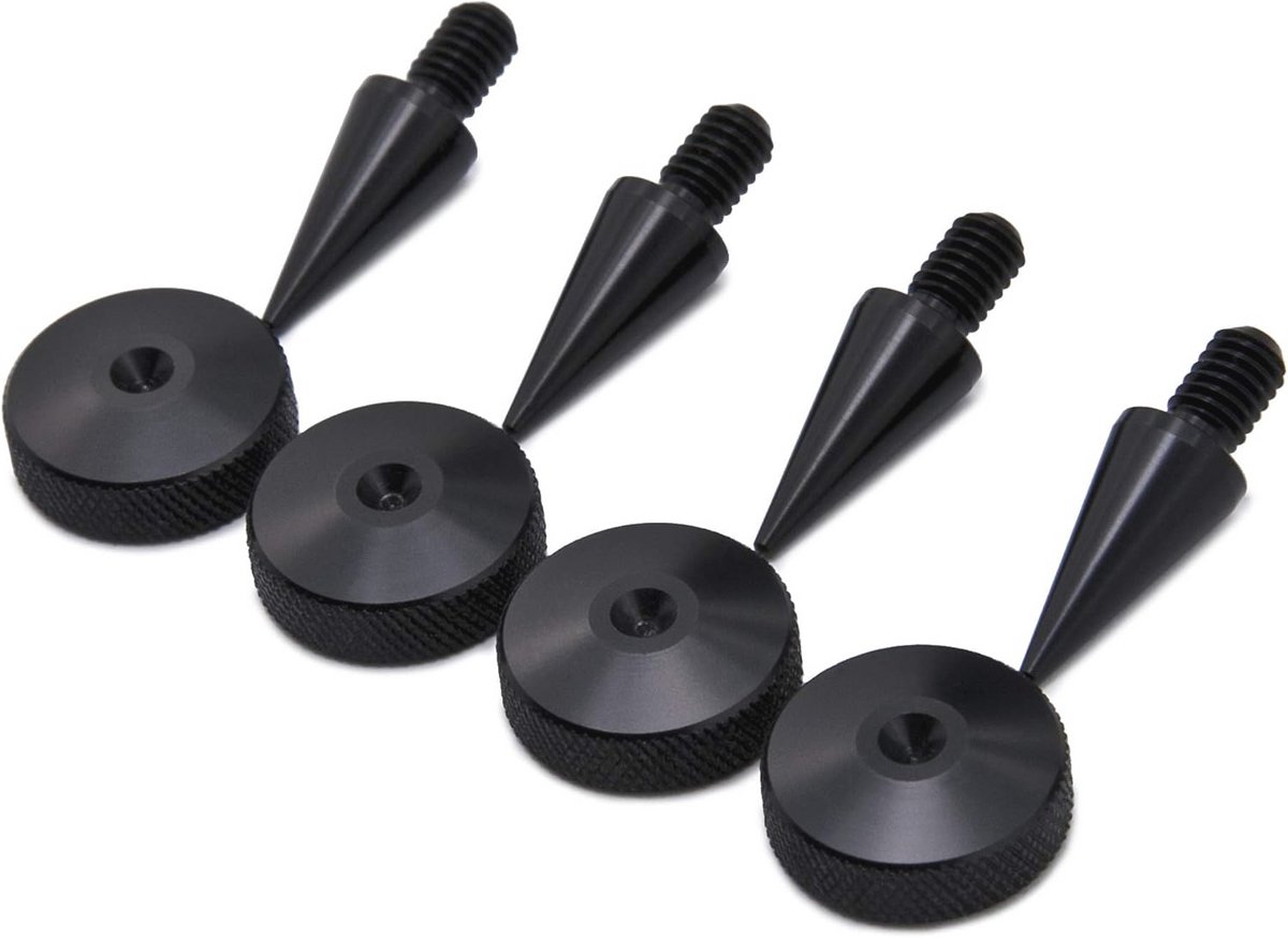 Aluminium Luidspreker Spikes M6 20mm Onderleggers - 4 stuks