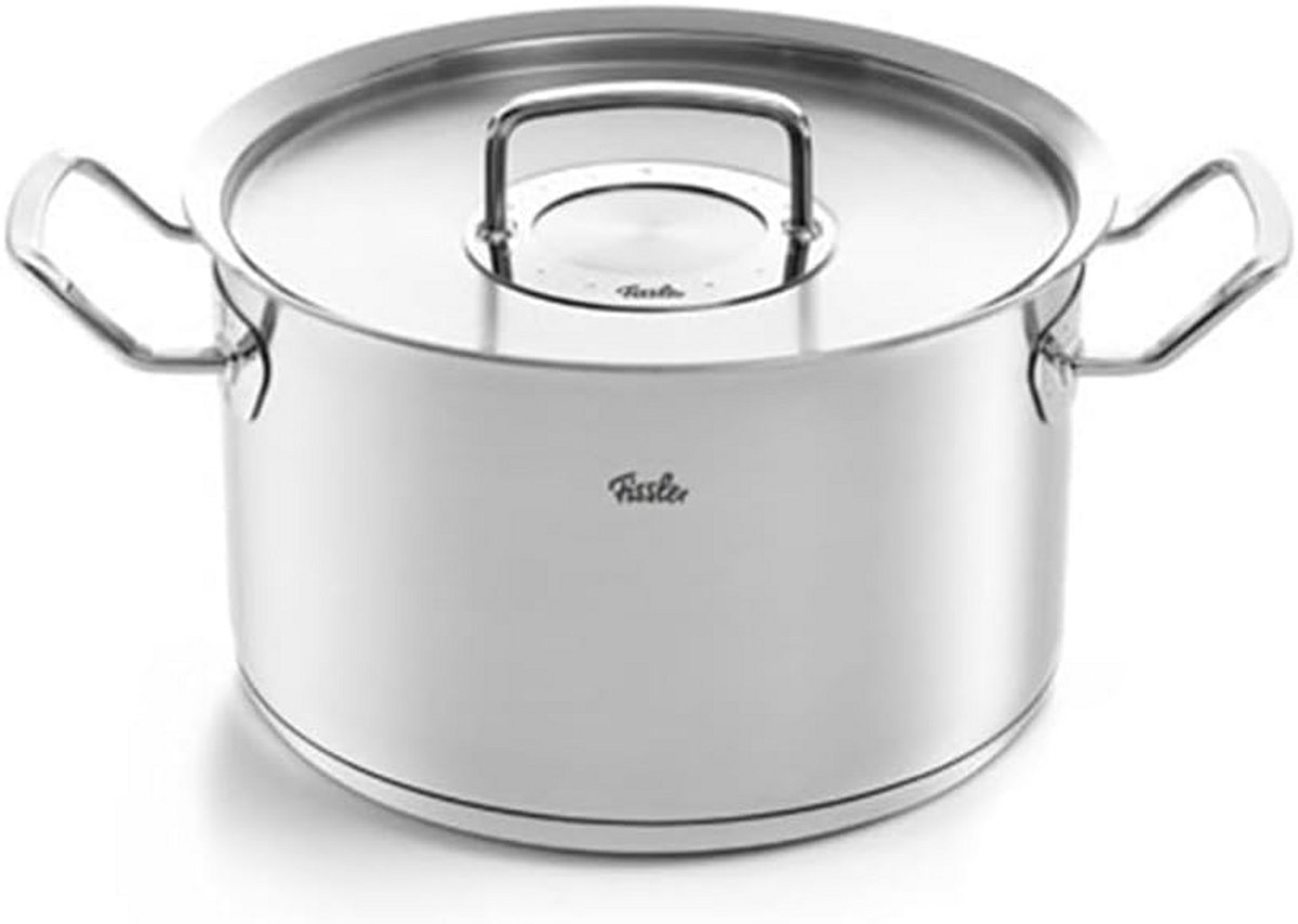 Roestvrij Stalen Kookpan Ø 24 cm - 6,3L - Inductie Geschikt met Metaal Deksel