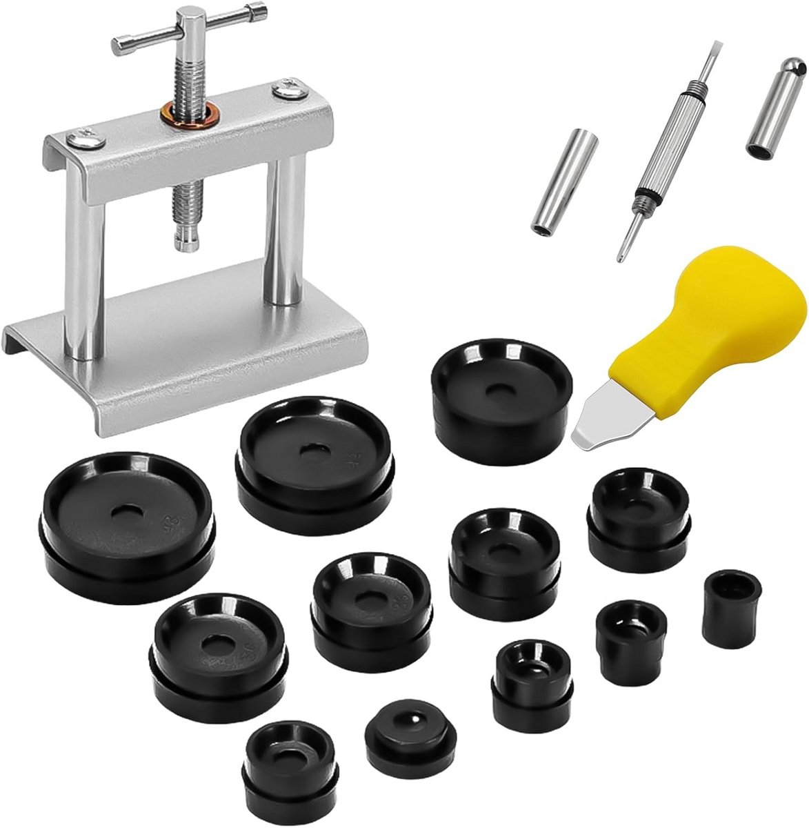 Horloge Drukset voor Klok Reparatie en Sluiting - 12 Vormen en H-Vormige Heftool