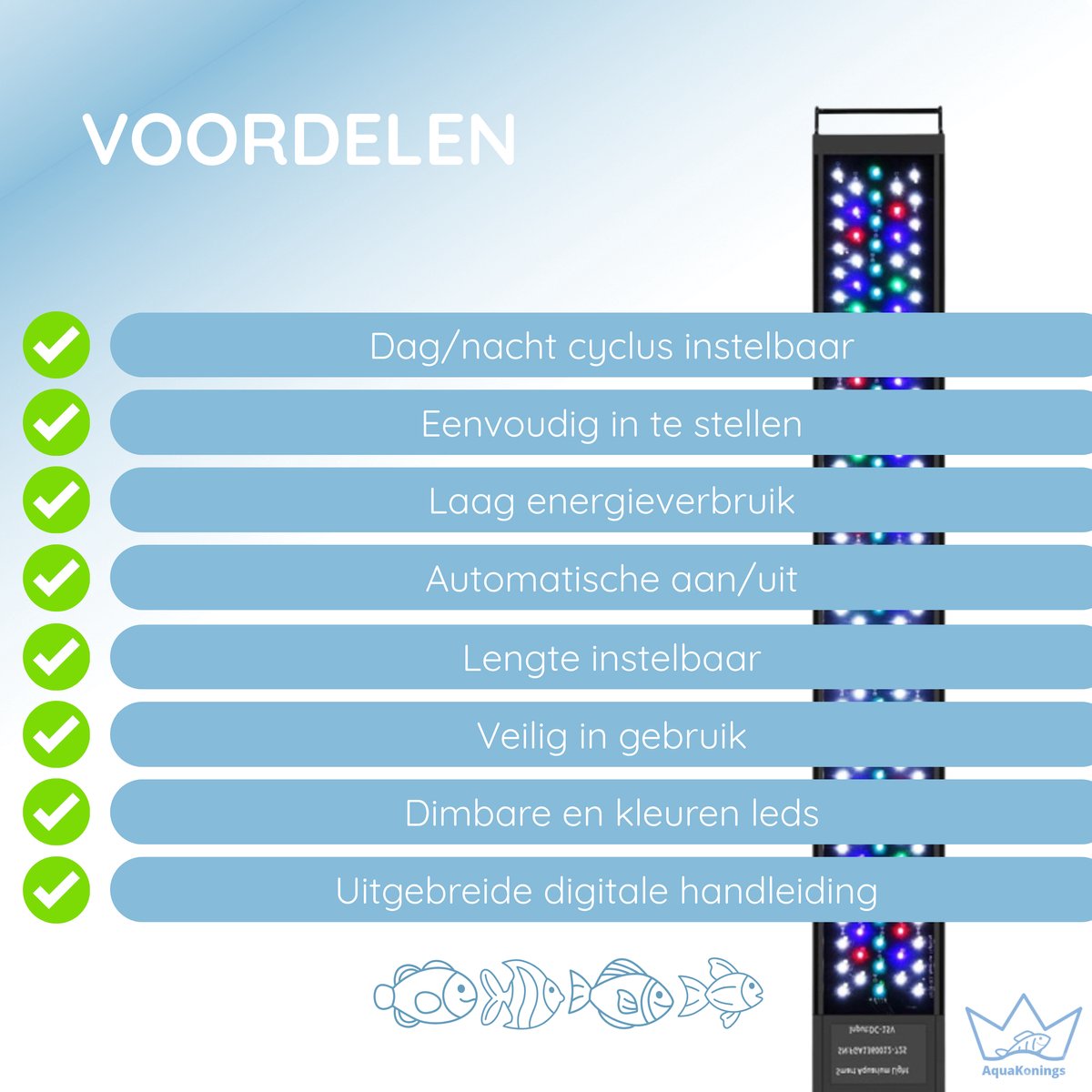 LED Aquariumlamp RGB - Dimbaar, Timer, 30-45 cm thumbnail 2