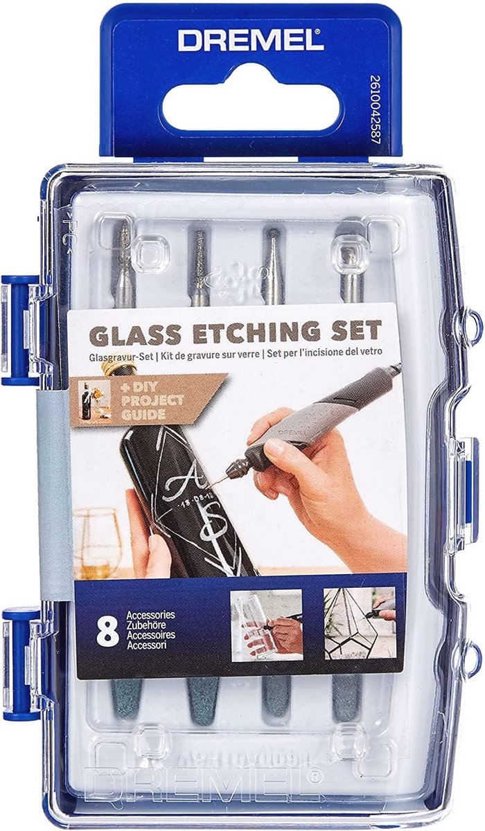 Glazen Graveerset met 8 Accessoires voor Creatieve DIY Projecten