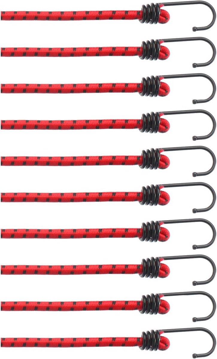 10-delige set rubberen spanners - elastische spanbanden voor bagage en ladingzekering