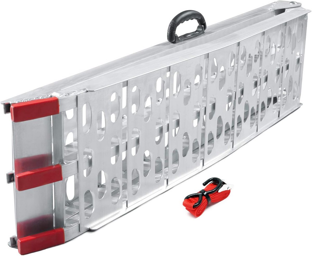 Vouwbare Aluminium Ramp – 226 cm – Maximaal 340 kg – Motor laad ramp