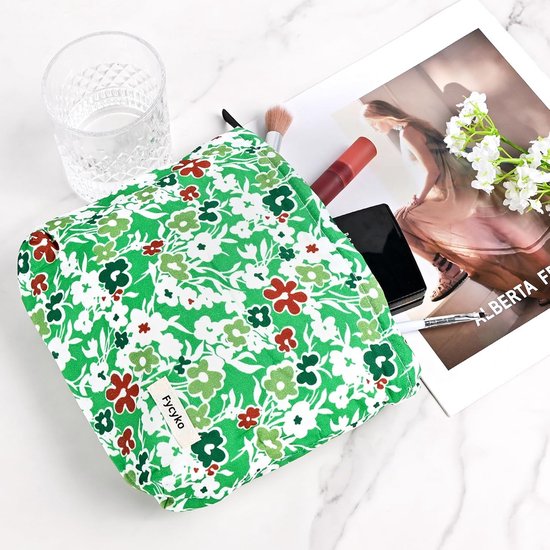 Long Keeper Cute Floral Cotton Cosmetic Bag Toiletries