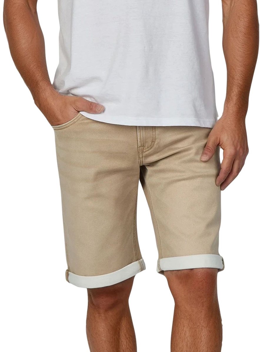 Mustang Heren Short Chicago Real X regular/straight Beige W 42 Volwassenen Korte Jeans Broek Bermuda