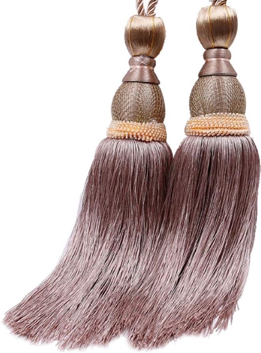 Stunq® 2 stuks decoratief gordijn kwastjes gordijn riem kwast embrasses venster gordijn gesp clips (licht koffie)