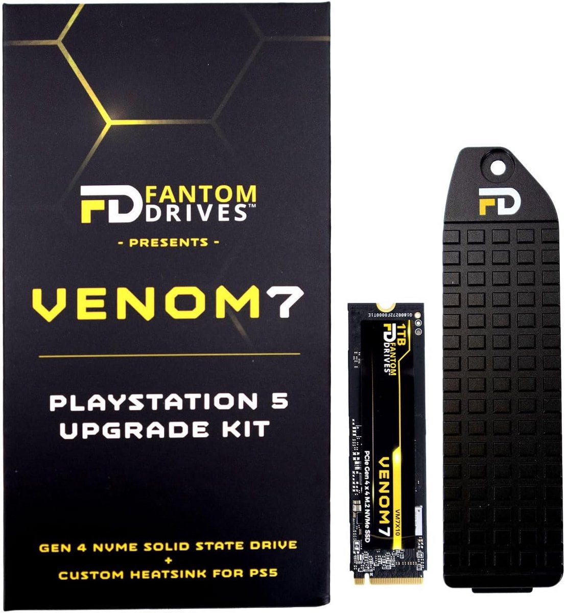 1TB NVMe Gen4 M.2 2280 Interne SSD voor PS5, Laptop, Desktop - Tot 7300 MB/s met Koellichaam