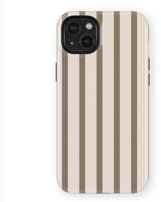 Housse DripCase Rayée adaptée pour iPhone 15 Plus | Couverture arrière avec Mag | Motif Rayures | Étui Trendy adapté pour iPhone 15 Plus avec Rayures Linen Wood