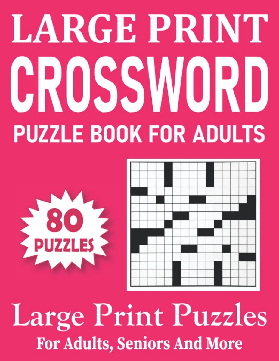 Grote Letter Kruiswoordpuzzels voor Volwassenen en Senioren - Meer dan 80 Puzzels
