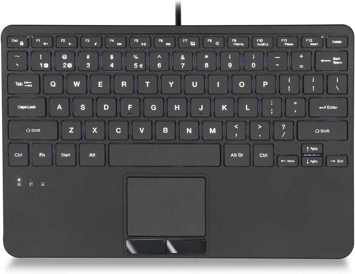 Compact Mini USB Toetsenbord met Touchpad en Verlichting - Ideaal voor Thuis en Kantoor