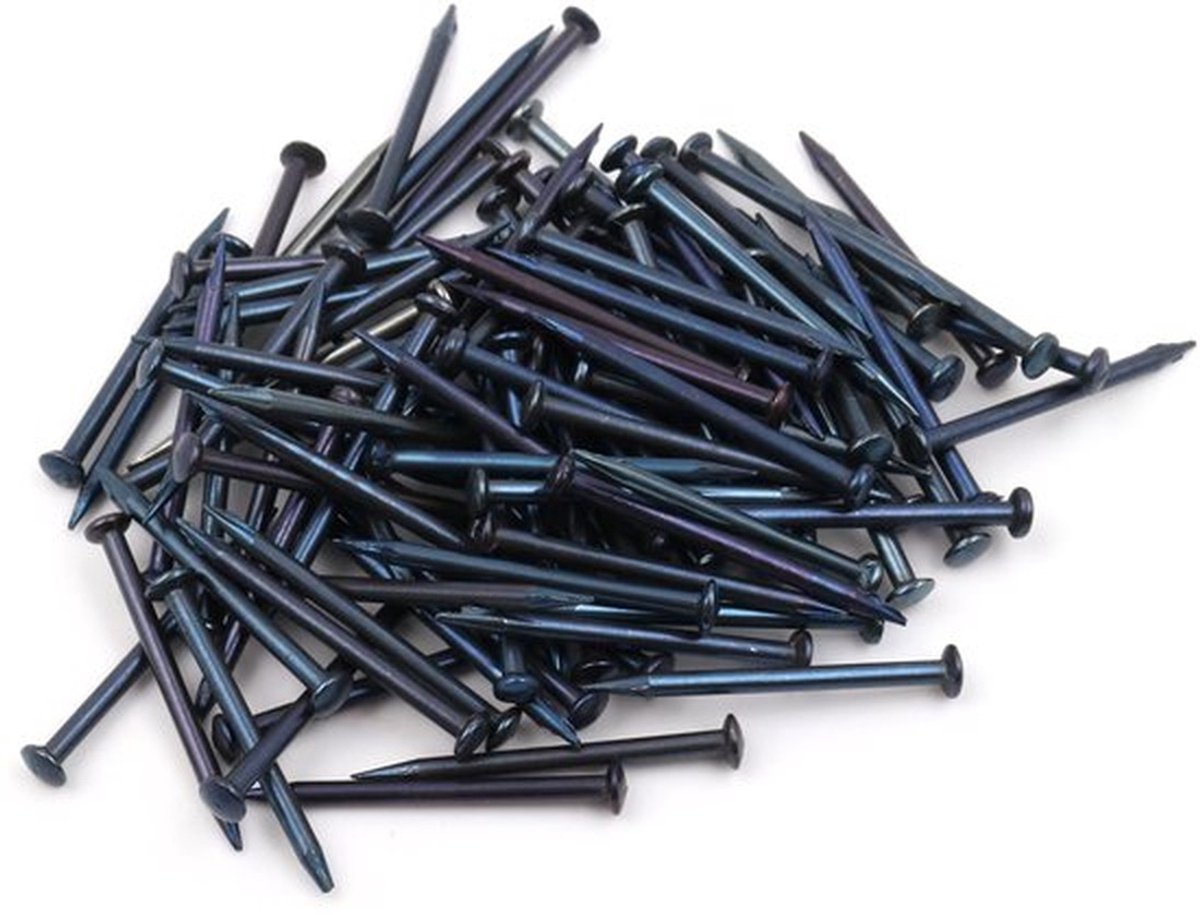 100x Stalen Pennen 2,0 mm x 23 mm Blauw Lenskop
